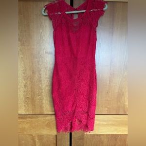 Red lace dress.Brigitte Bailey.